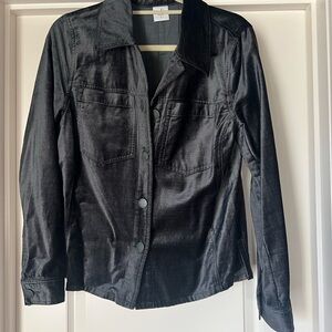 Cabi Tuesday Topper Crushed  Velvet Jacket Charcoal Style 3730